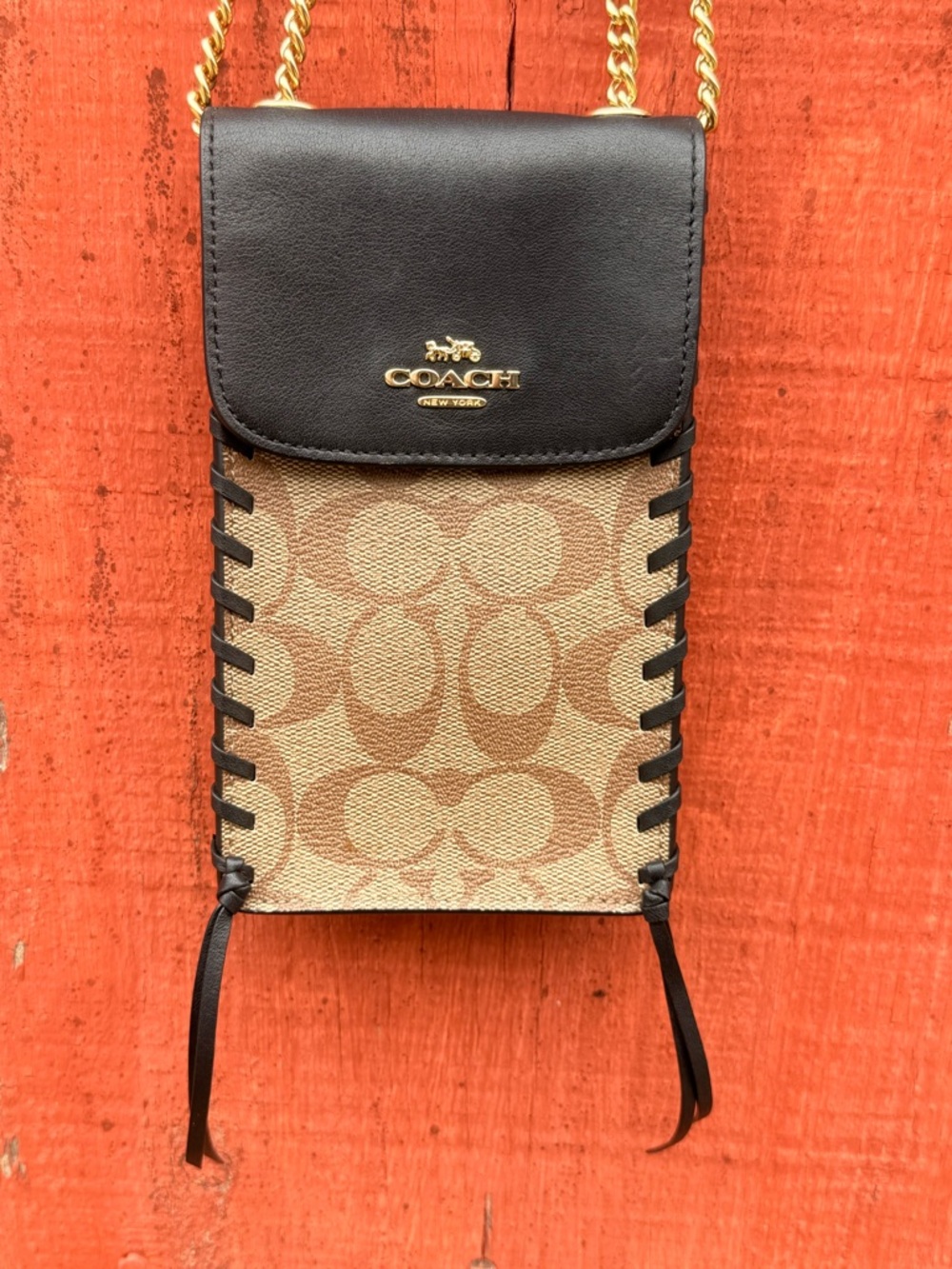 Coach Signature North South Whipstitch Phone Crossbody - Picture 3 of 8